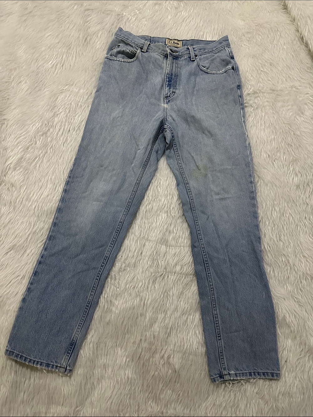 L.L. Bean vintage distressed Light Blue Straight Leg Men's Jeans